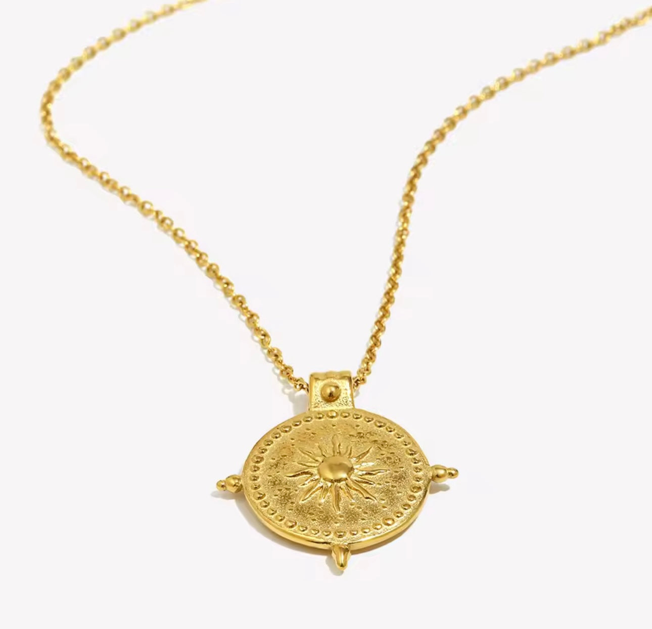 Ancient Sun Compass Pendant Necklace