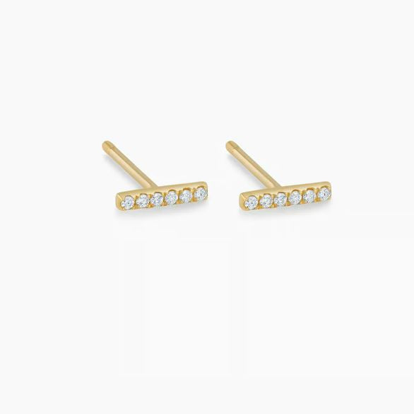 Pave Diamond Bar Studs