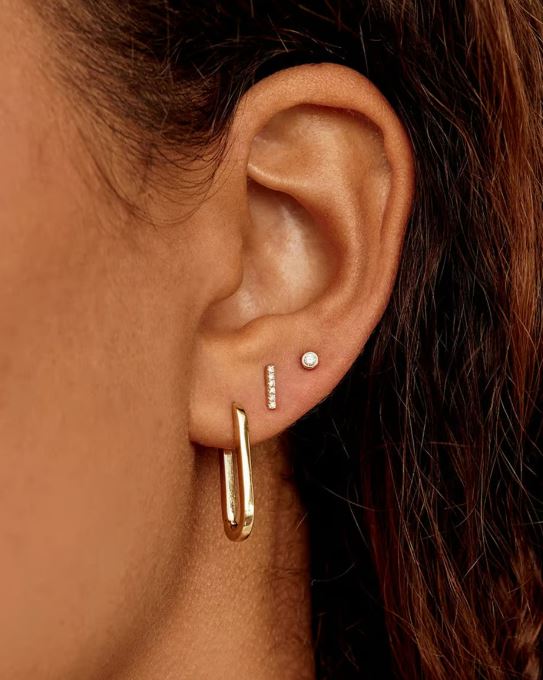 Pave Diamond Bar Studs