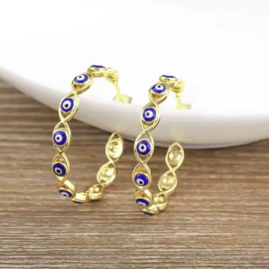 All Around Evil Eye Hoops