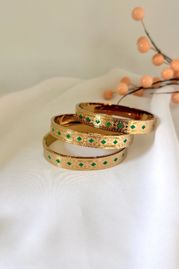 Emerald Gold Bangle
