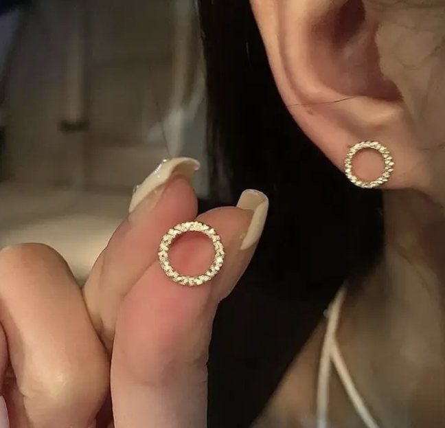 Diamond Circle Studs