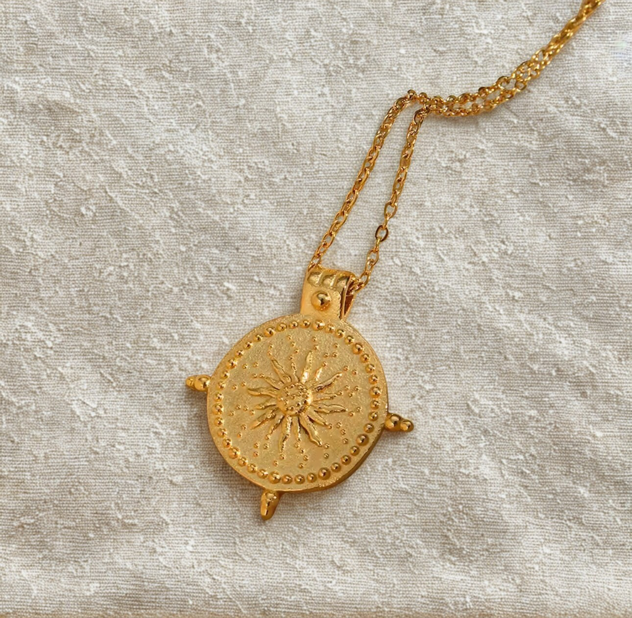 Ancient Sun Compass Pendant Necklace