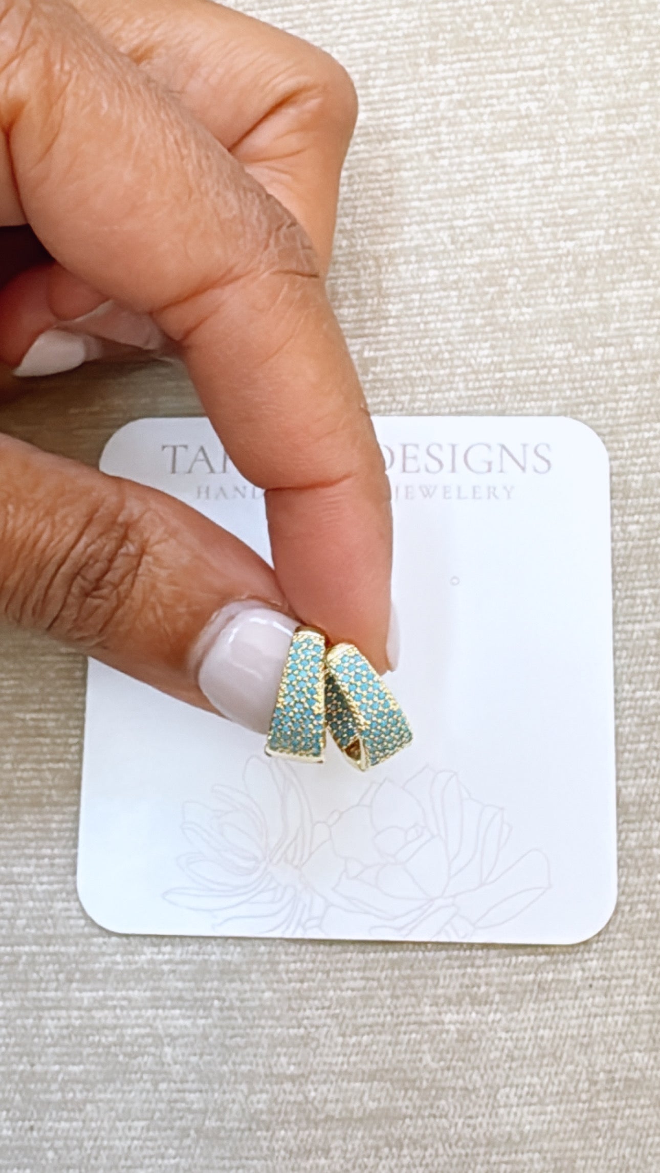 Blue Pave Huggies