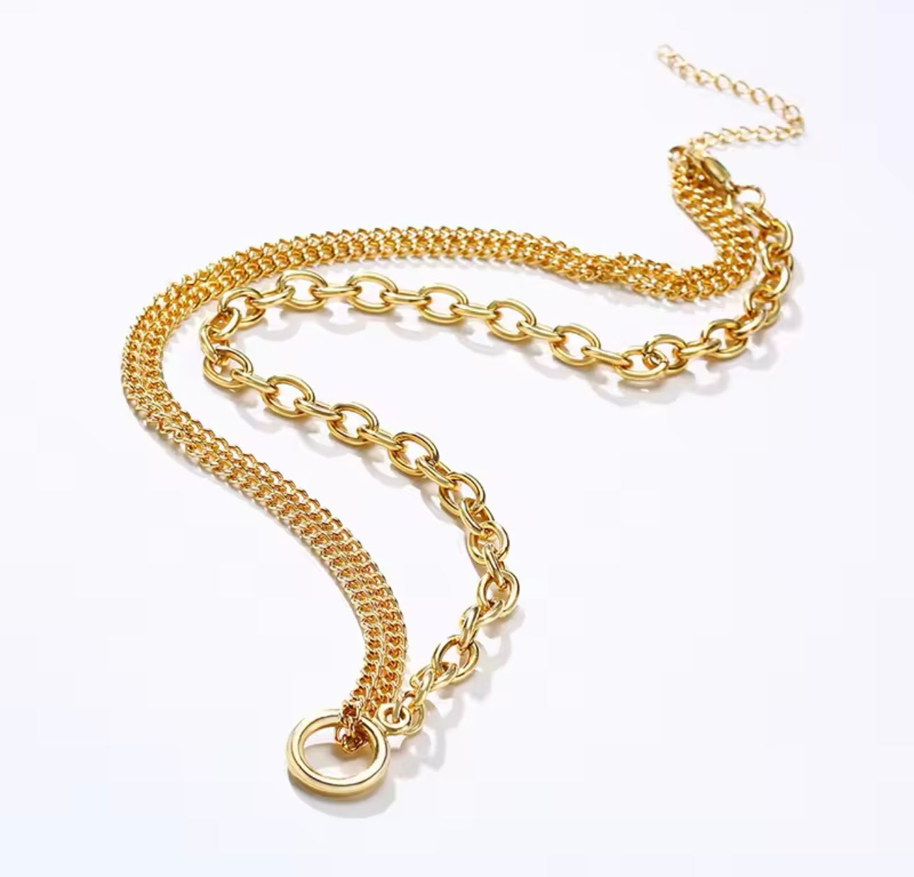 Links + Double Chain Necklace