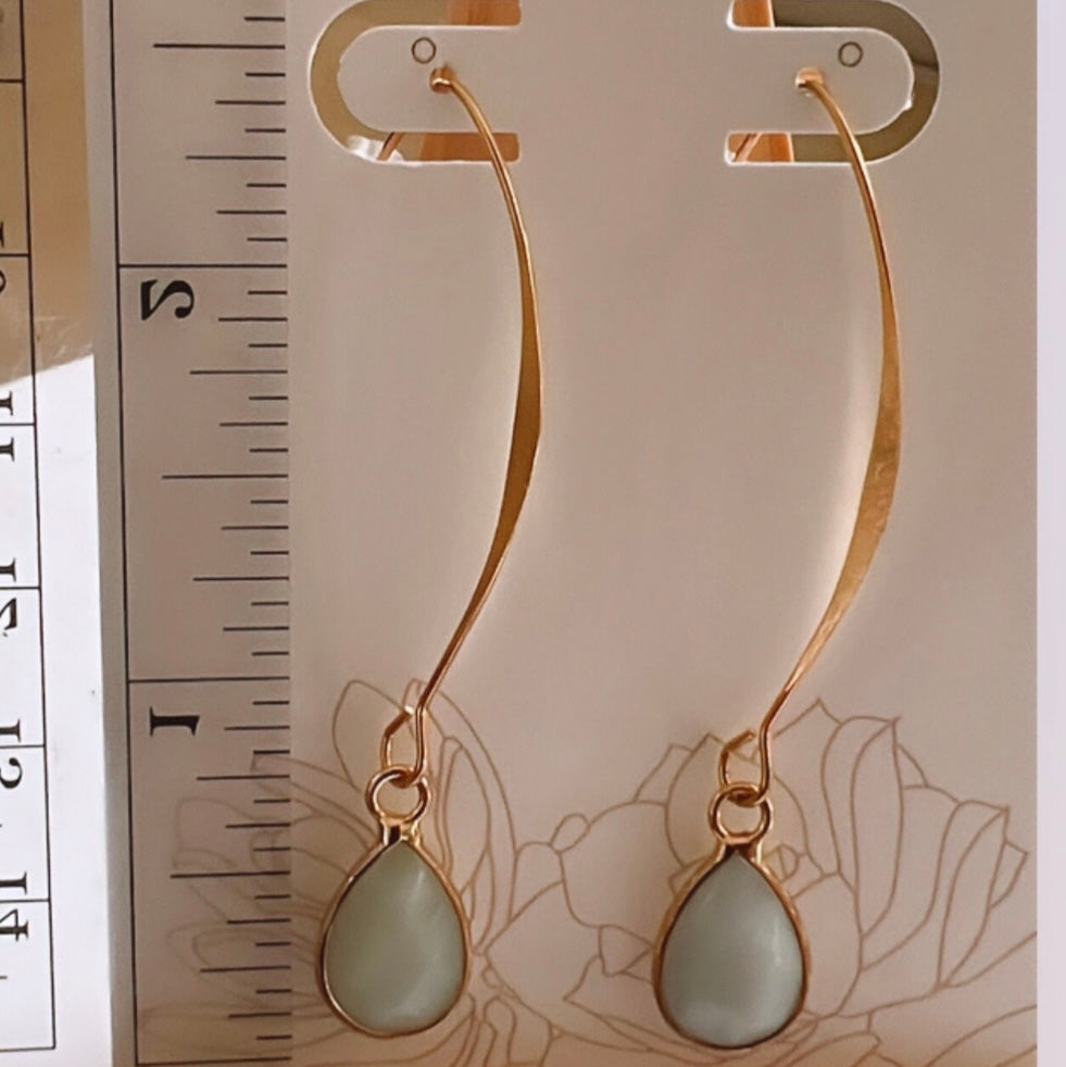 Blue Agate Stone Dangles