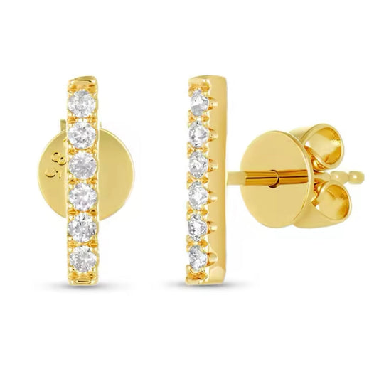 Pave Diamond Bar Studs