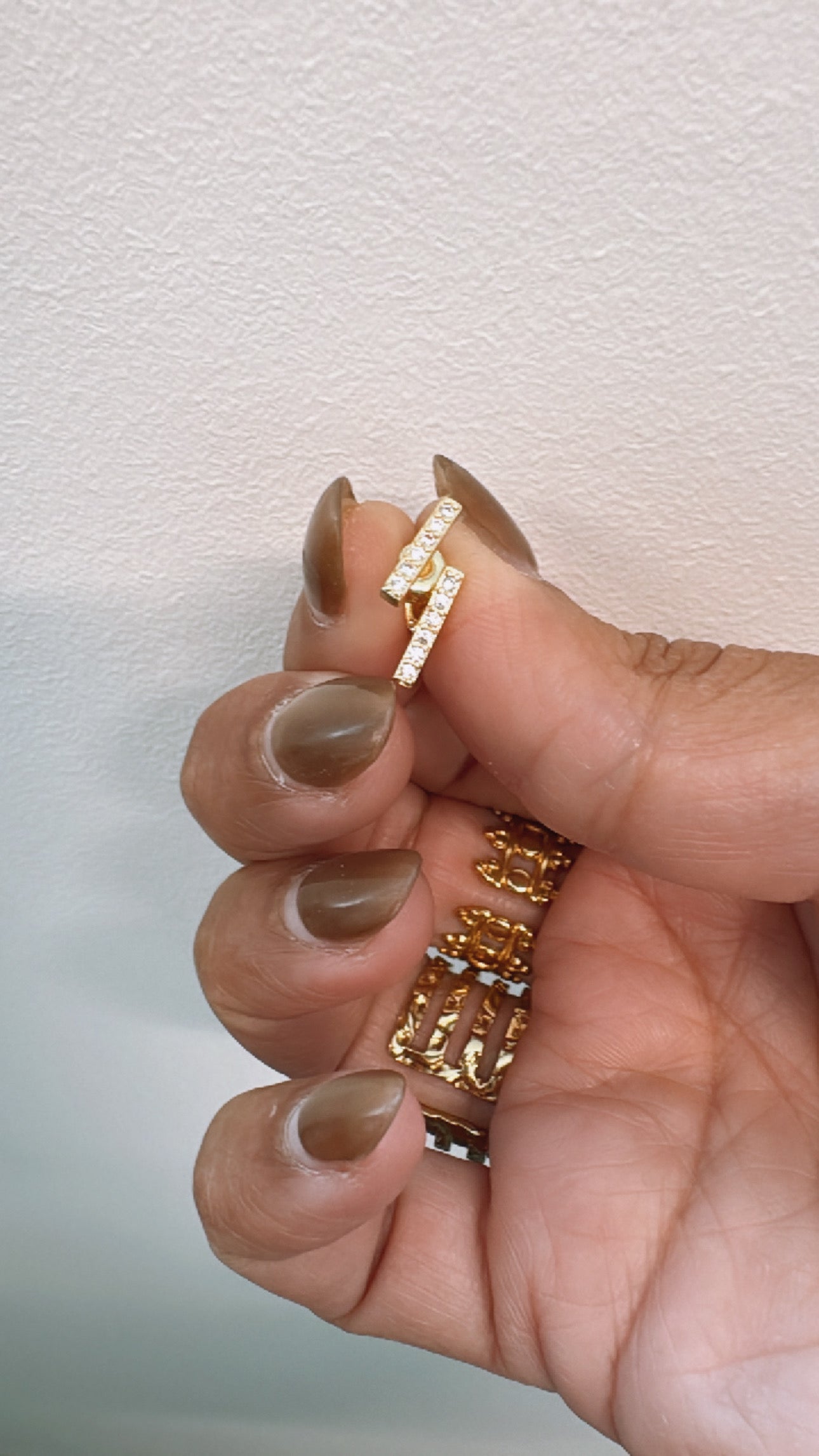 Pave Diamond Bar Studs