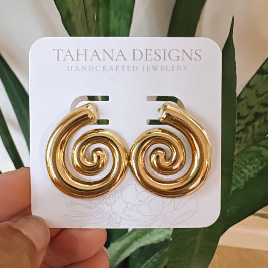 Spiral Gold Large Studs