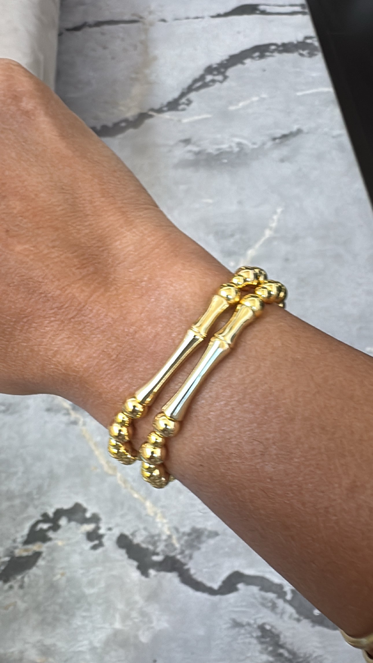 Gold Beaded Stretch Bracelet