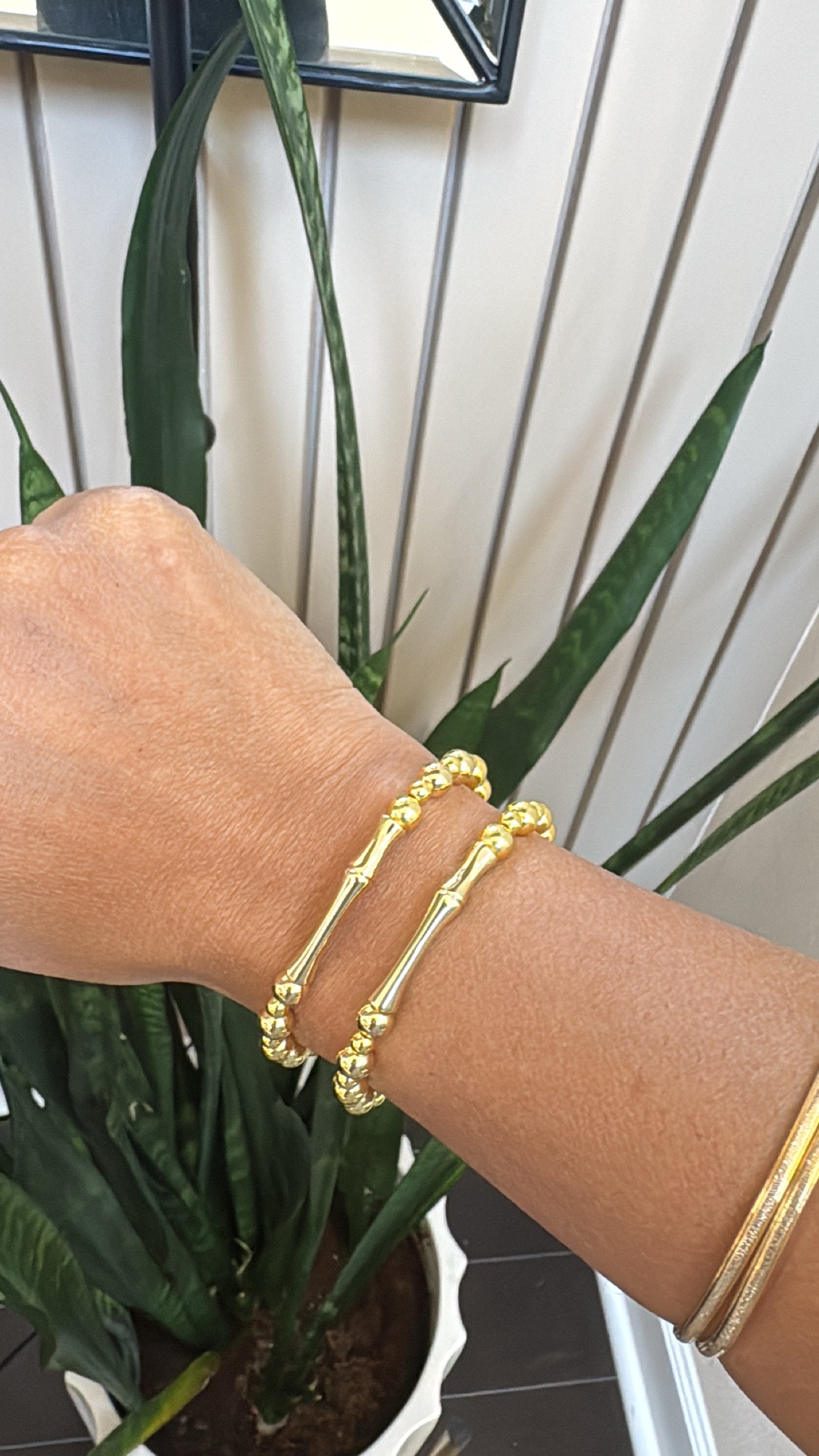 Gold Beaded Stretch Bracelet