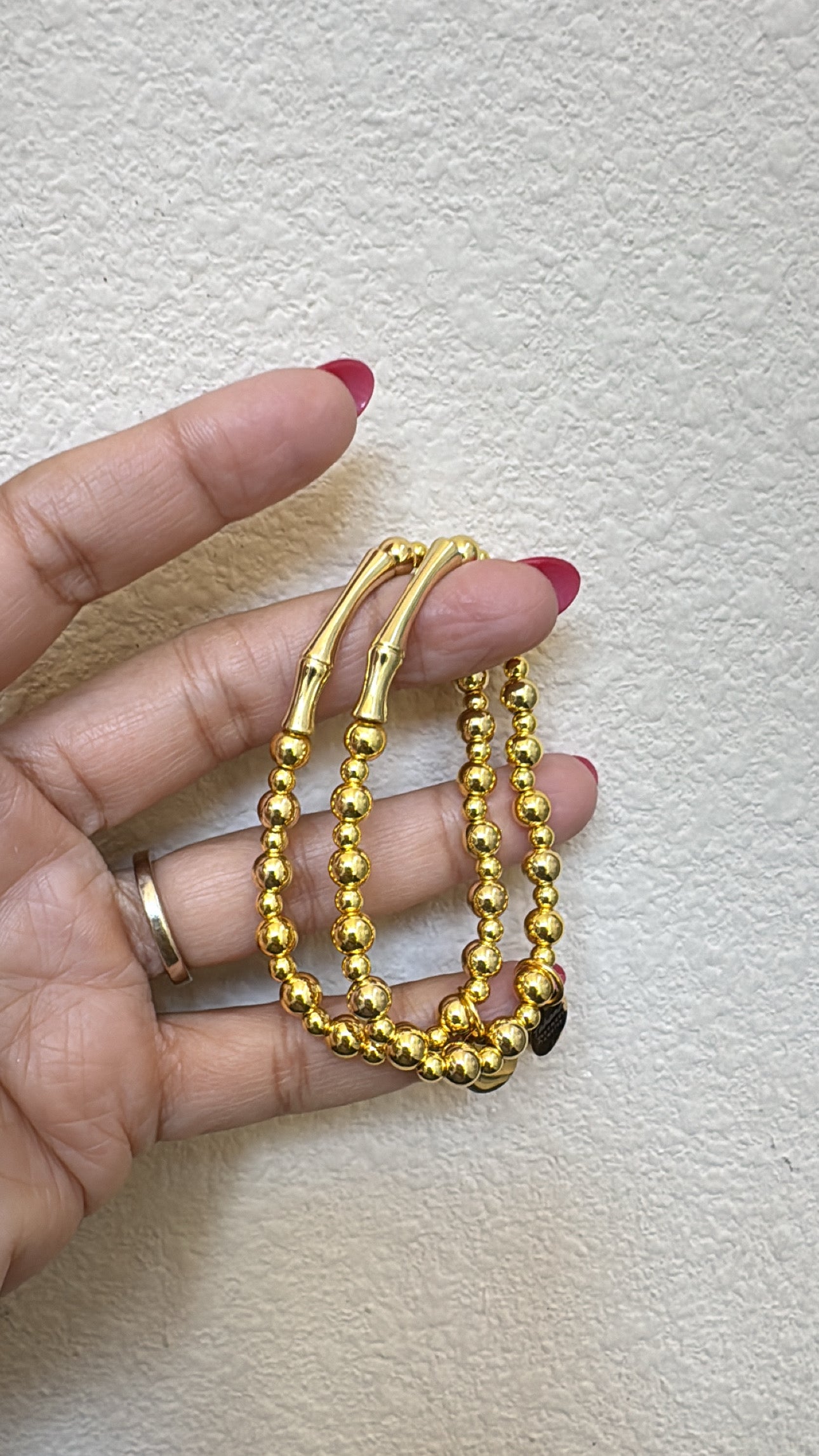 Gold Beaded Stretch Bracelet