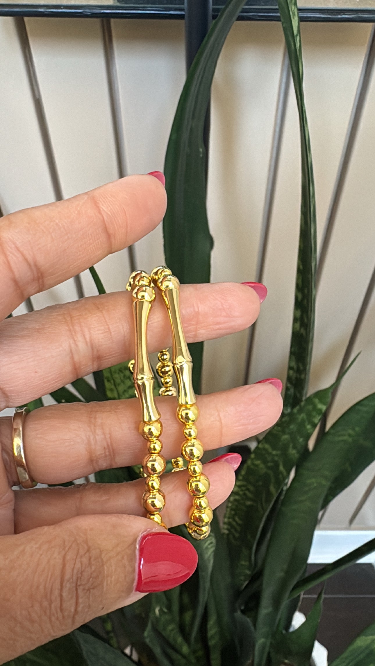 Gold Beaded Stretch Bracelet