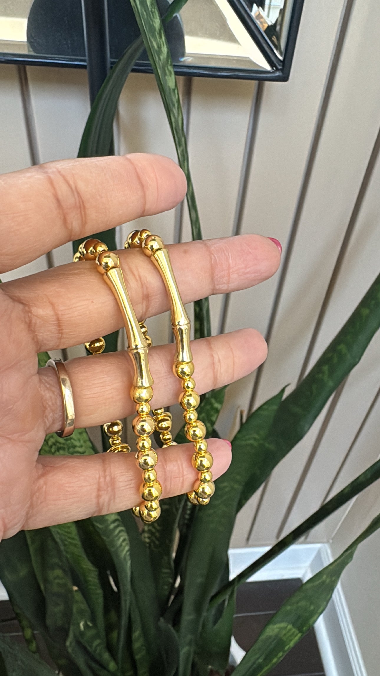 Gold Beaded Stretch Bracelet