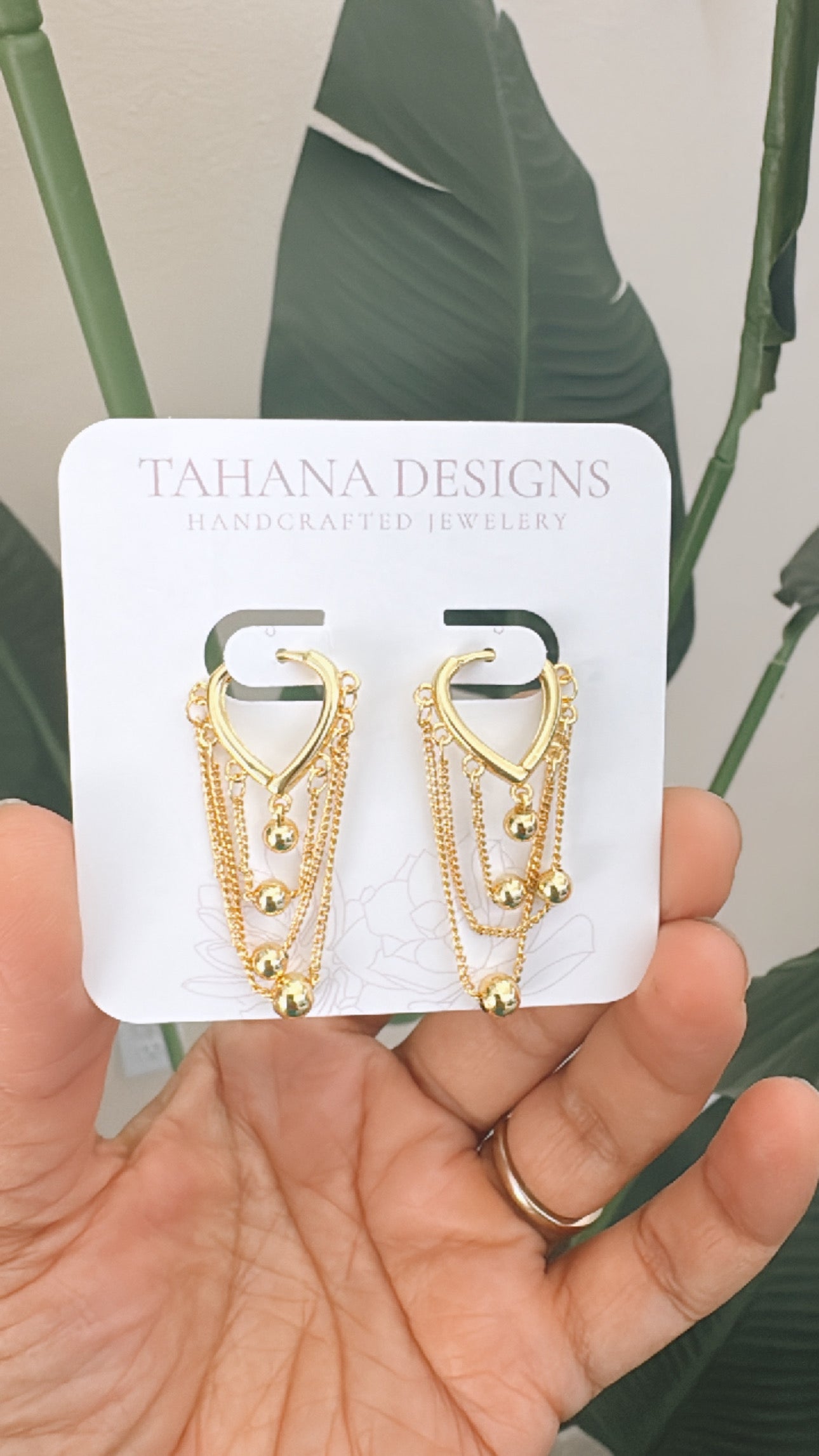 Bead Chain Drop Earrings