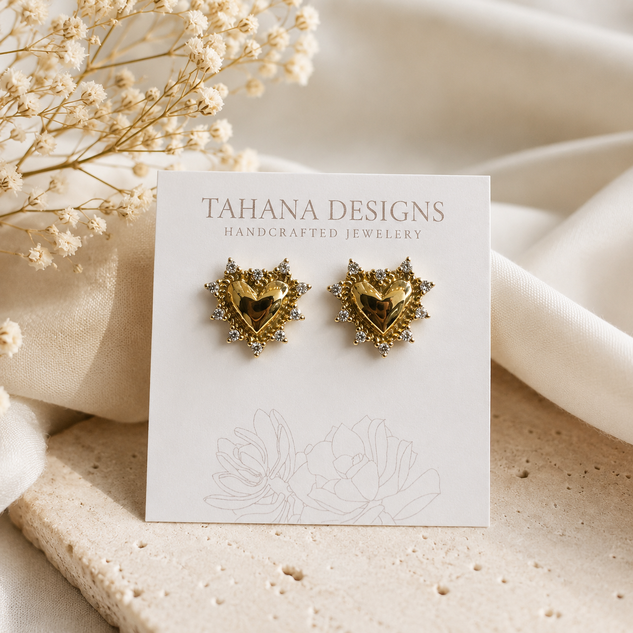 Golden Heart Radiance Studs