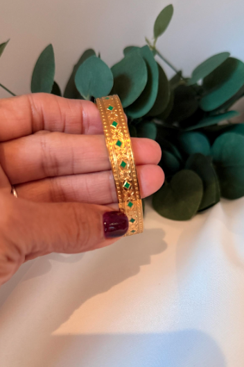 Emerald Gold Bangle