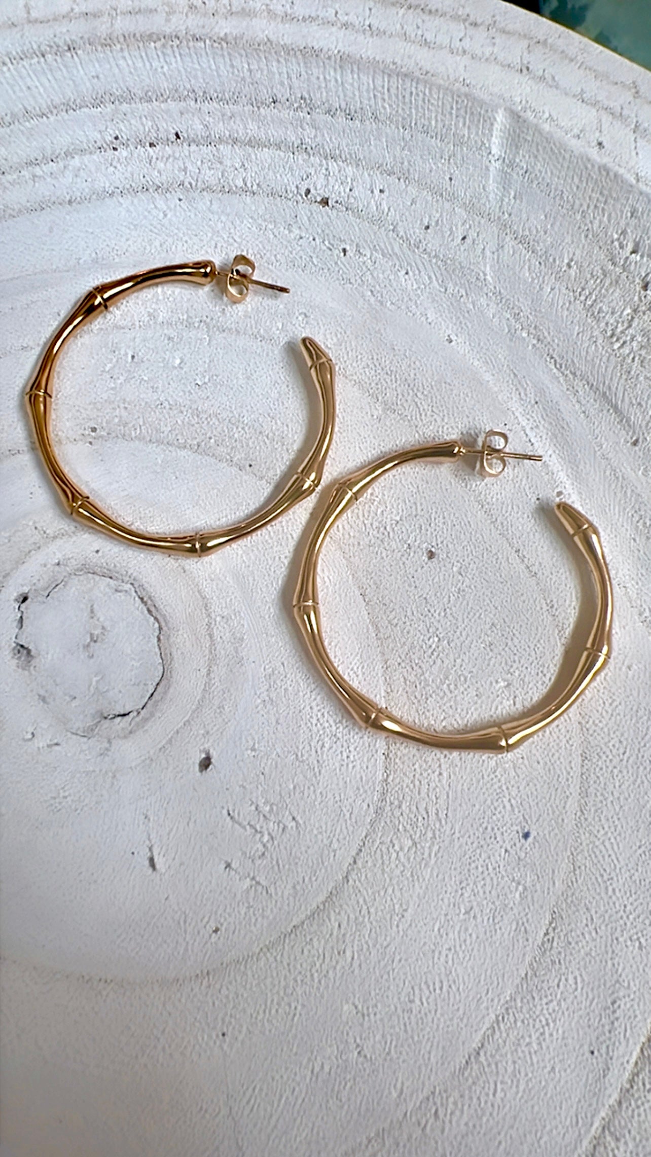 Golden Bamboo Hoops