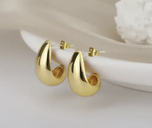 Teardrop Gold Earrings, Mini Kylie Earrings