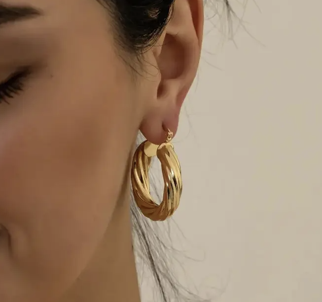 Twisted Gold Hoops