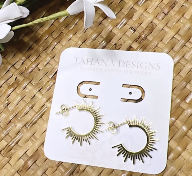 Gold Sunburst Hoops