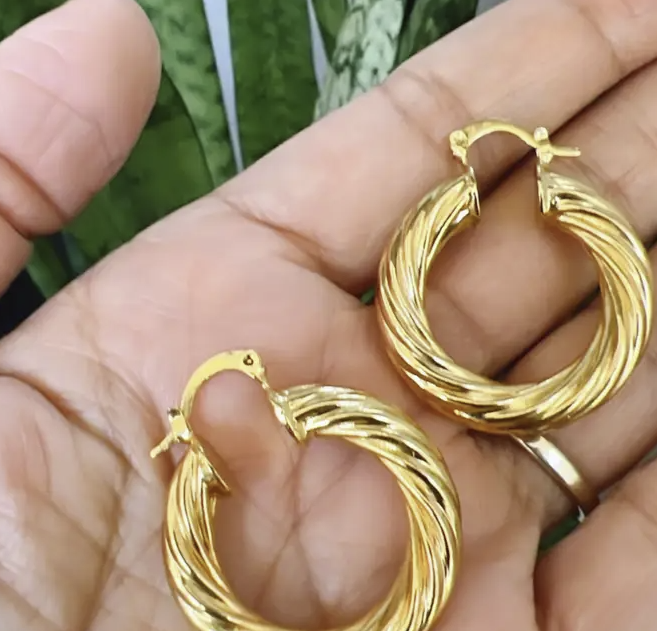 Twisted Gold Hoops