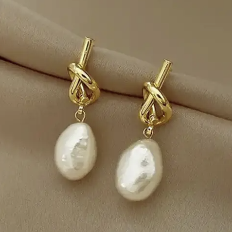 Knot + Pearl Dangles