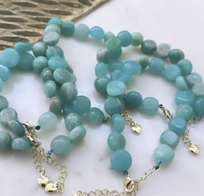 Natural Amazonite Blue Stone Bracelet