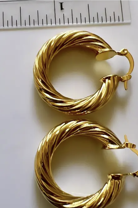 Twisted Gold Hoops