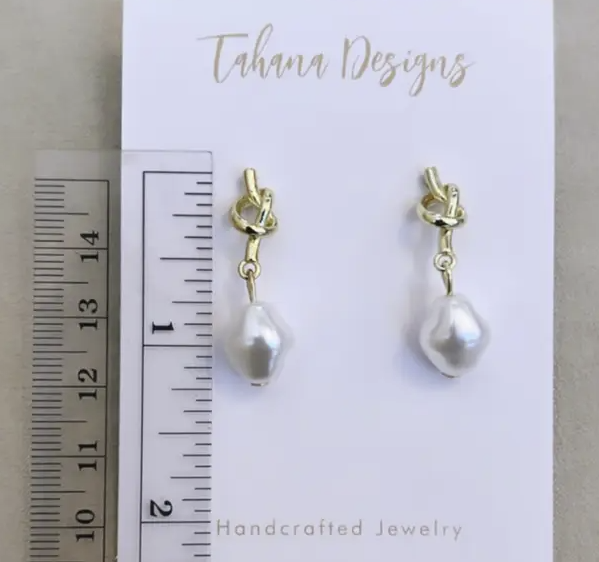 Knot + Pearl Dangles