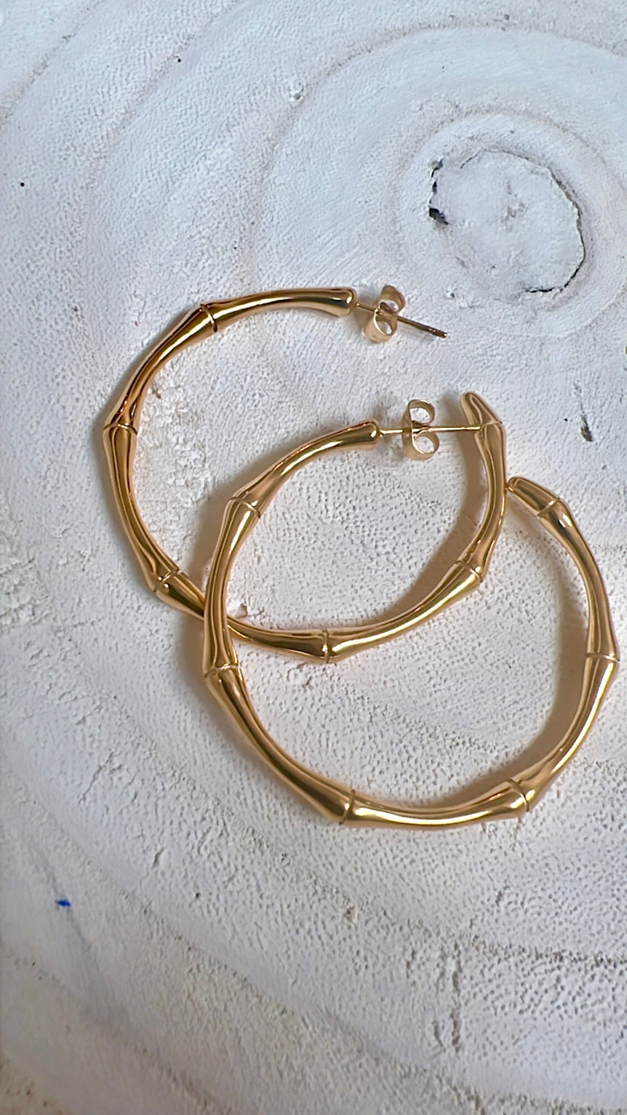 Golden Bamboo Hoops