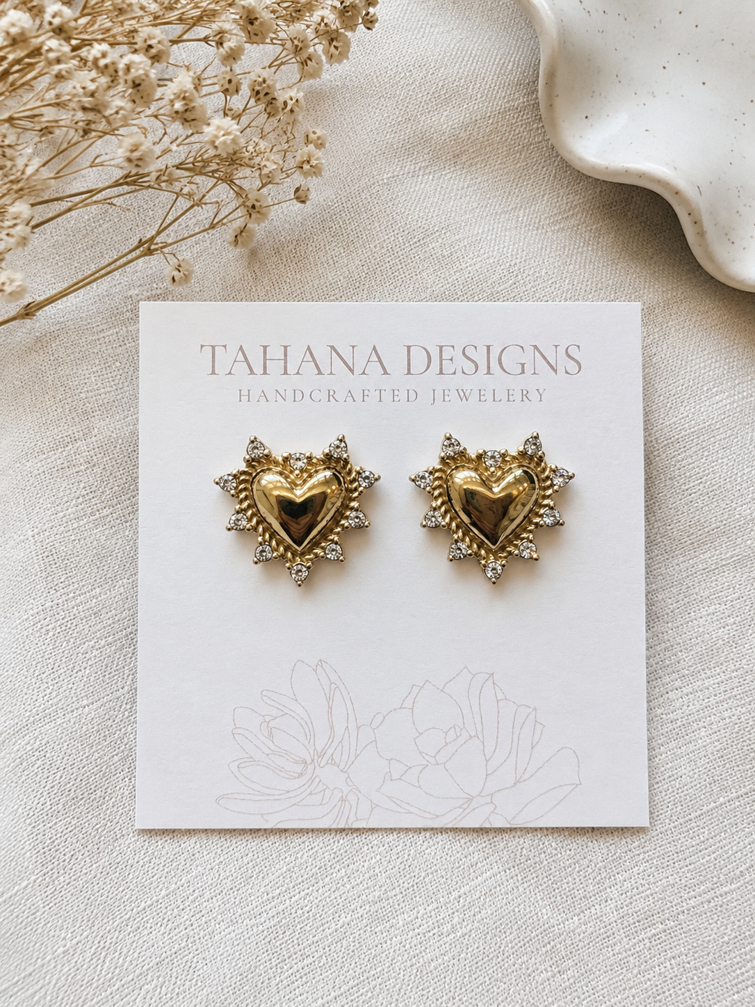 Golden Heart Radiance Studs