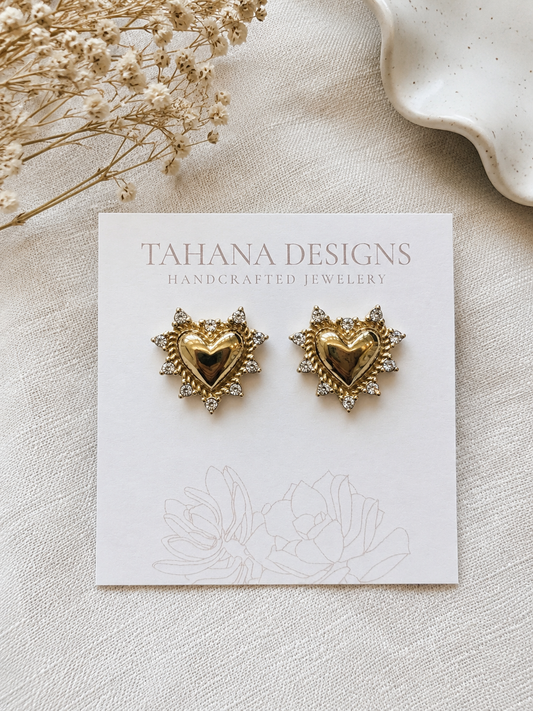 Golden Heart Radiance Studs