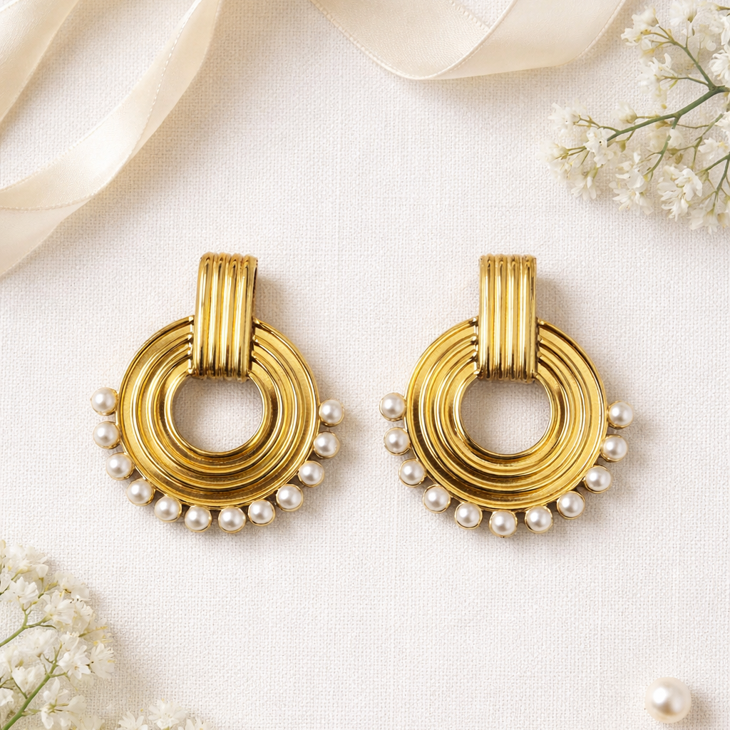 Gold + Pearl Earrings
