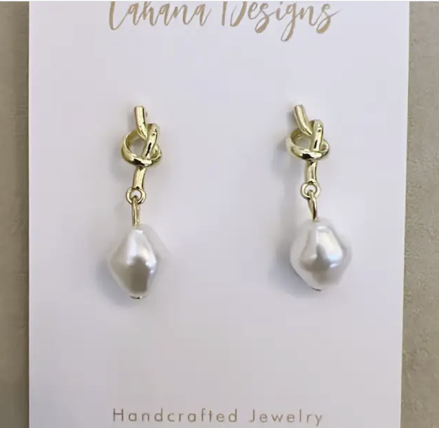 Knot + Pearl Dangles