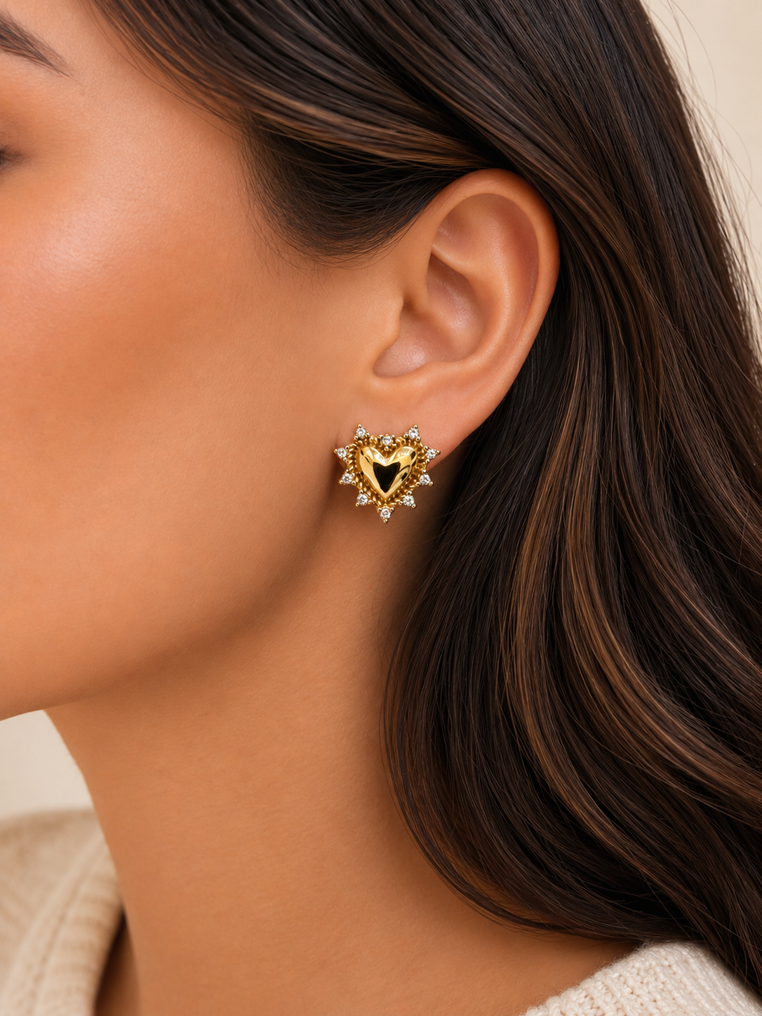 Golden Heart Radiance Studs