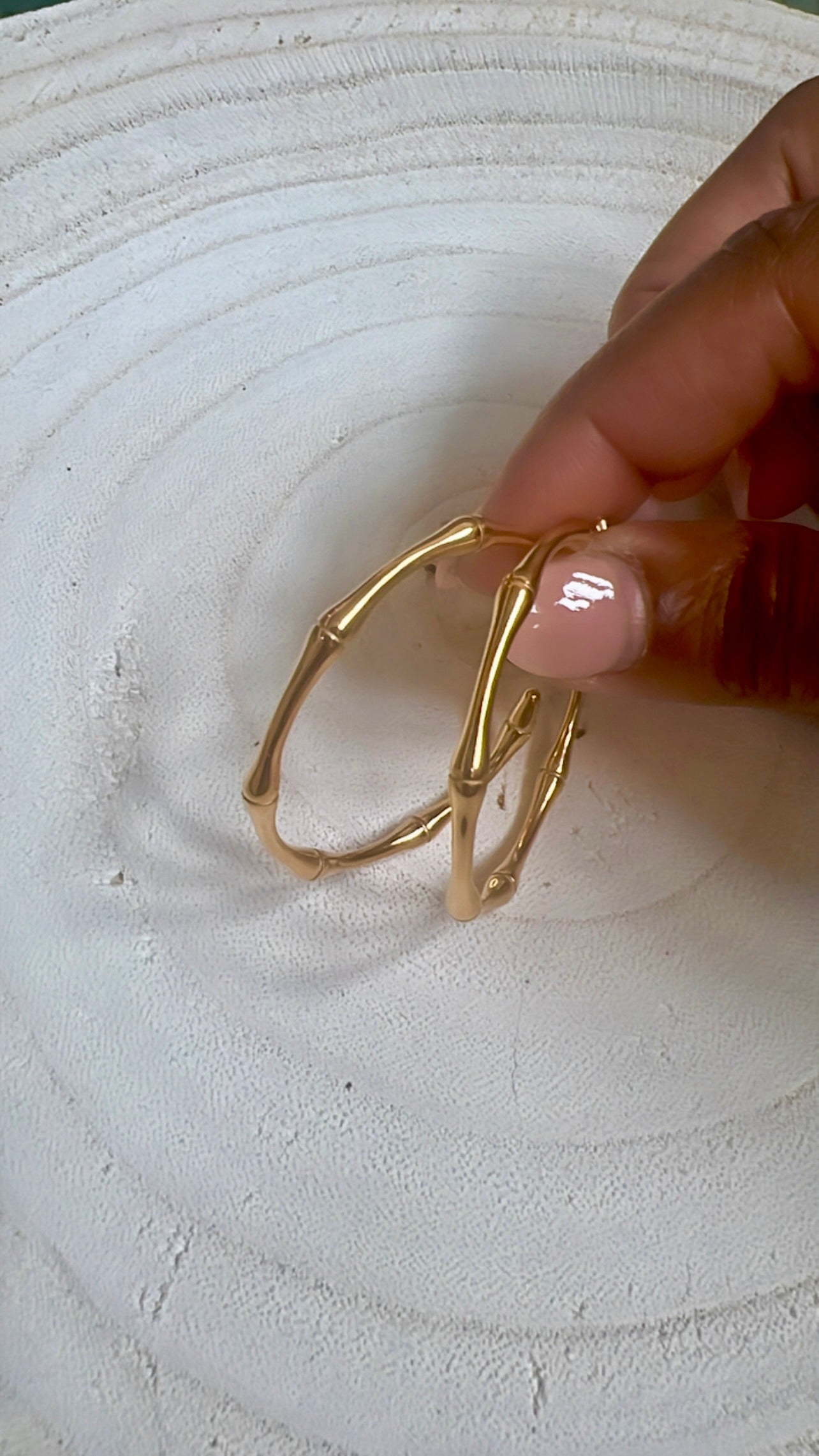 Golden Bamboo Hoops