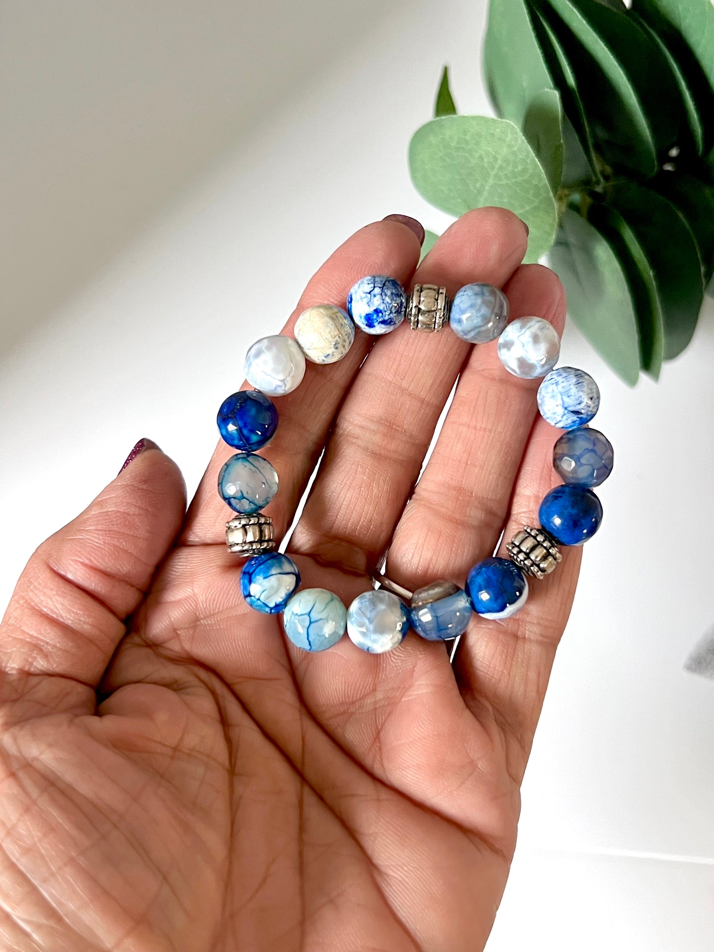 Blue Natural Stone beaded bracelet