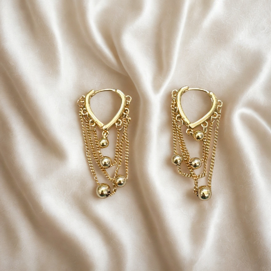 Bead Chain Drop Earrings