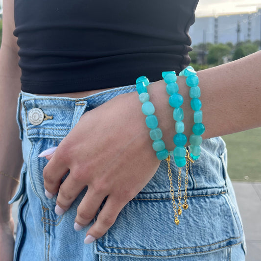 Natural Amazonite Blue Stone Bracelet